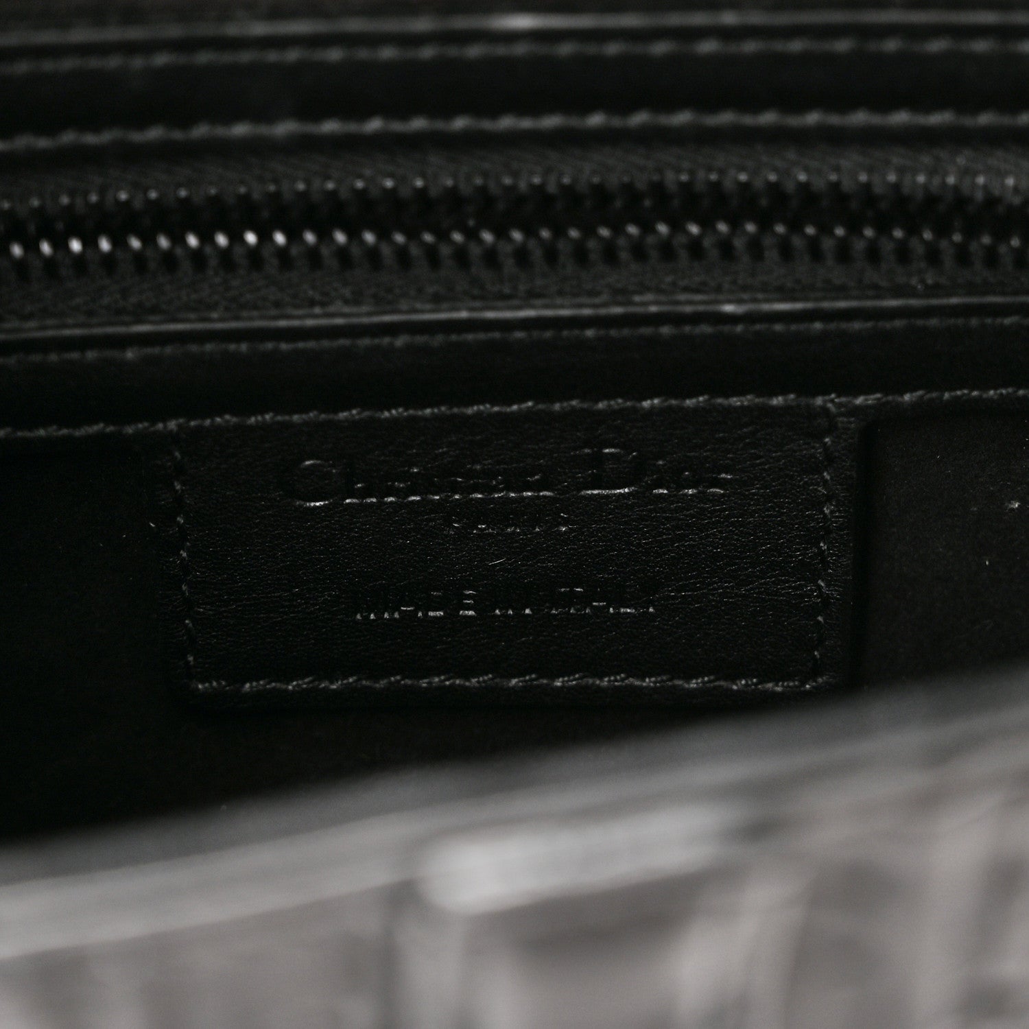 Christian Dior Calfskin Embossed Oblique Saddle Bag With Strap Black 6 of 10