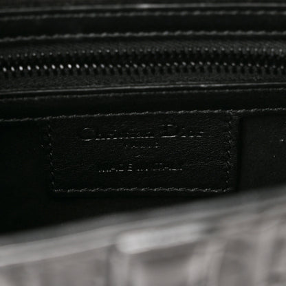 Christian Dior Calfskin Embossed Oblique Saddle Bag With Strap Black 6 of 10