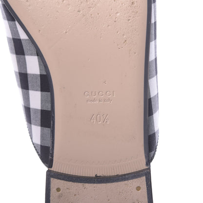 Gucci Cotton Gingham Womens Princetown Slippers 40.5 Black 6 of 11