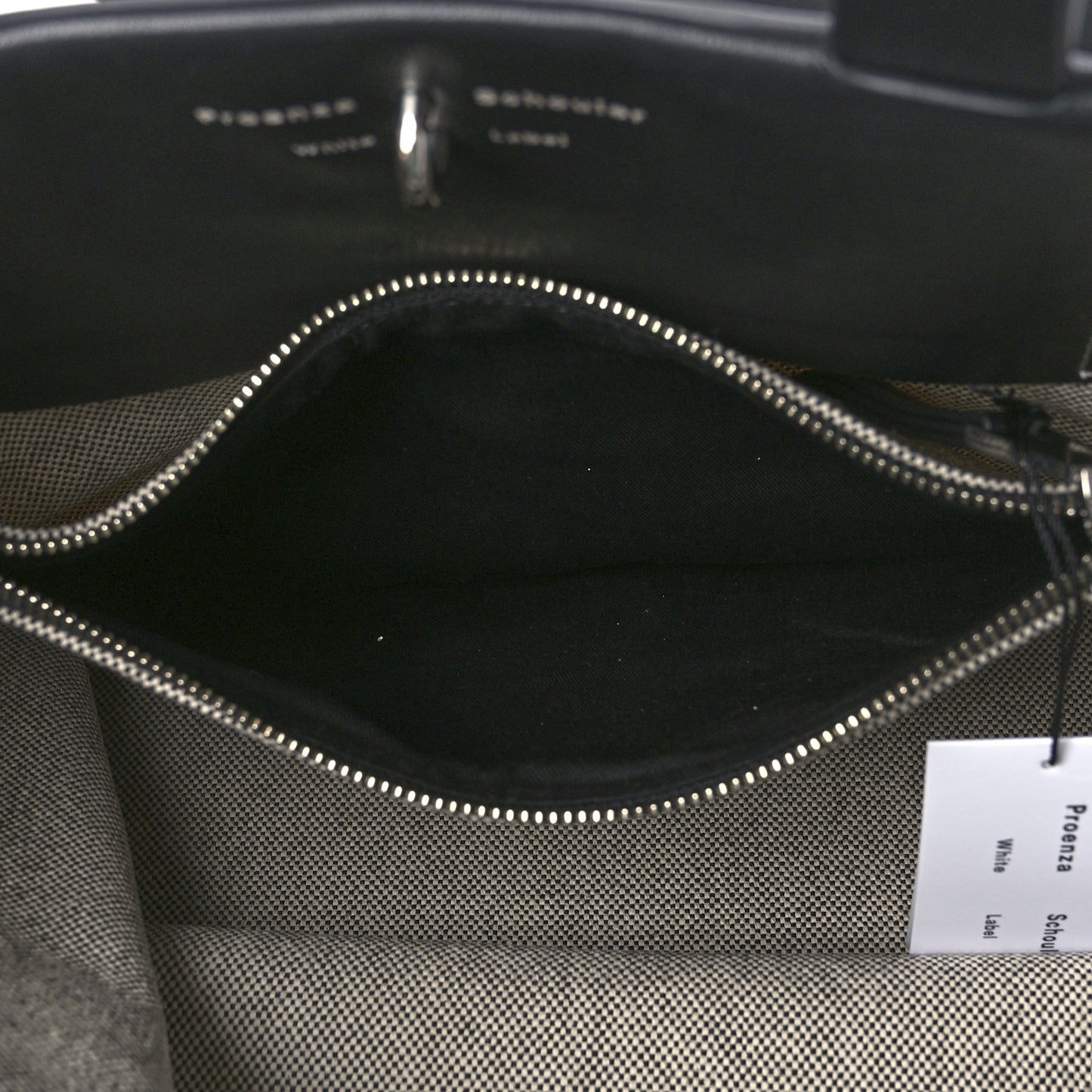 Canvas Calfskin XL Morris Tote Optic White Black