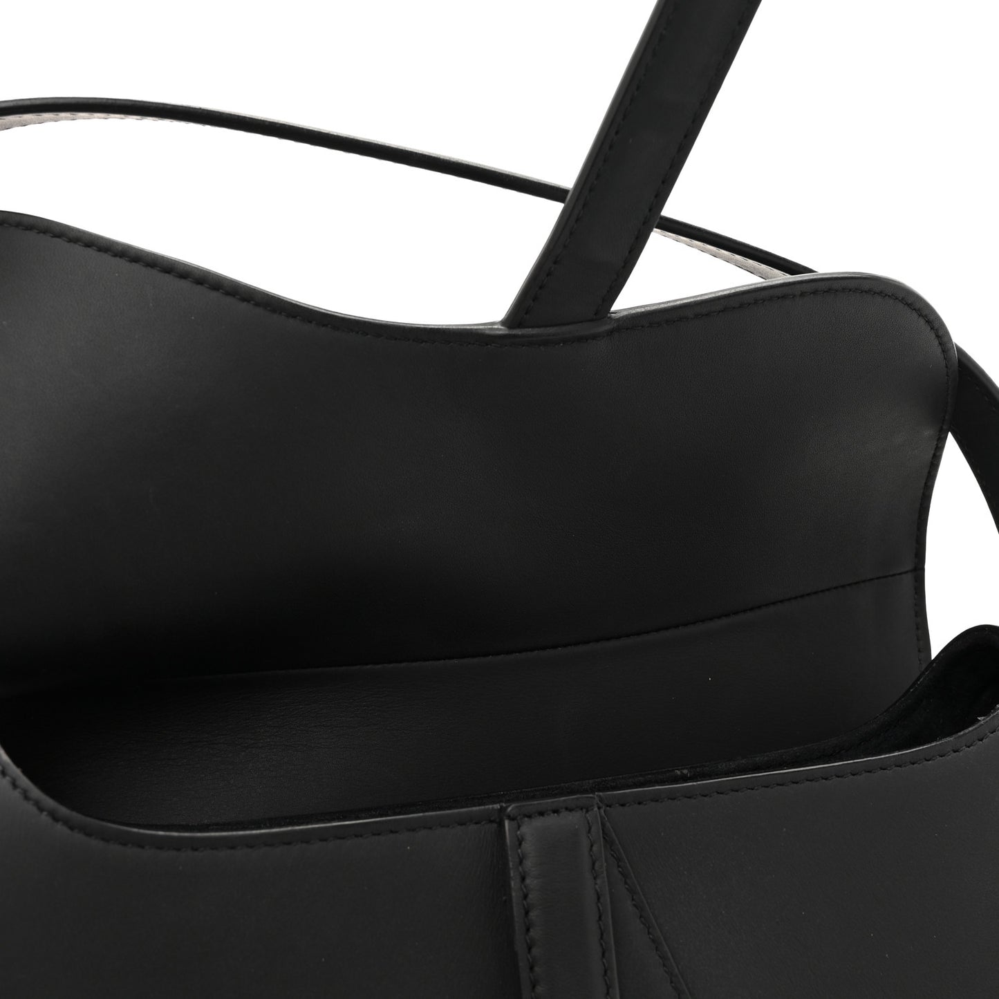 Ultra Matte Calfskin Saddle Bag Black
