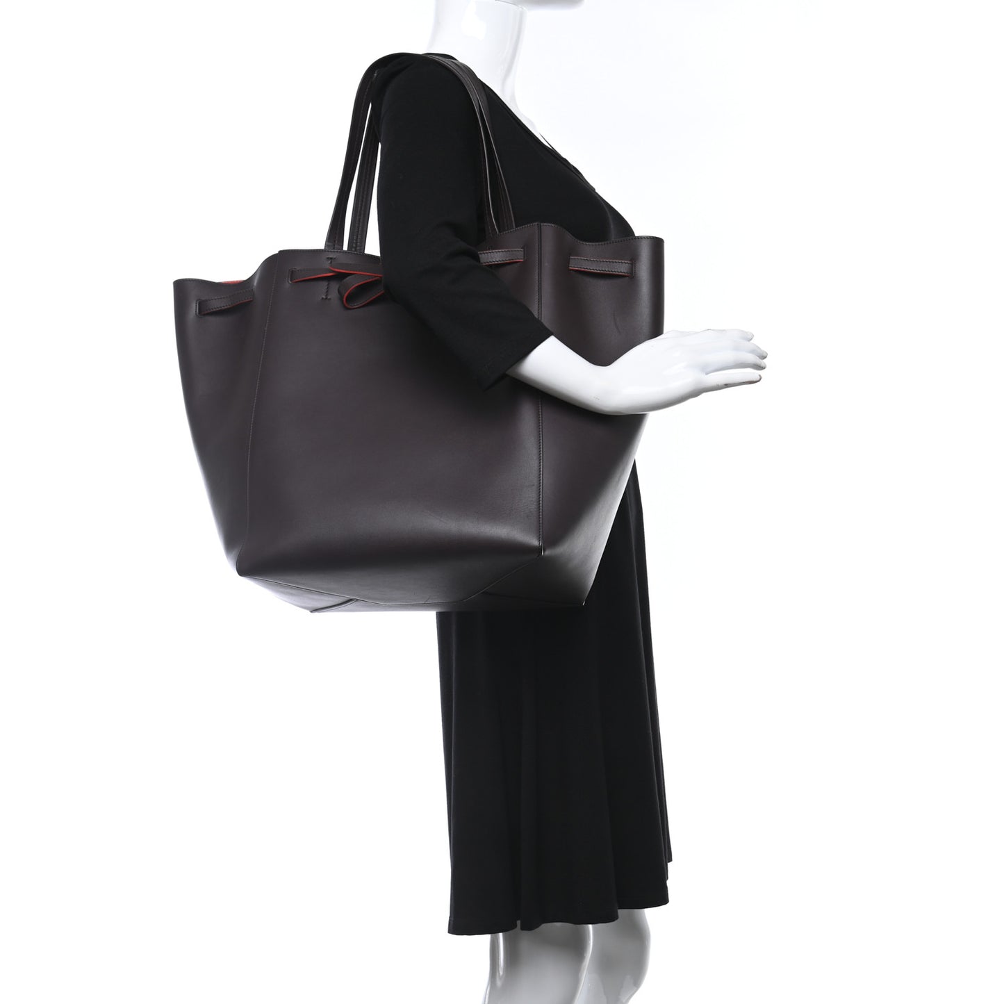 Smooth Calfskin Small Belt Cabas Phantom Dark Brown