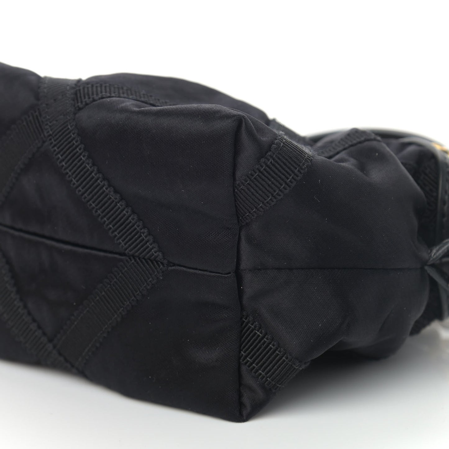Nylon Grosgrain Quilted Lifestyle Clutch with Chain Black