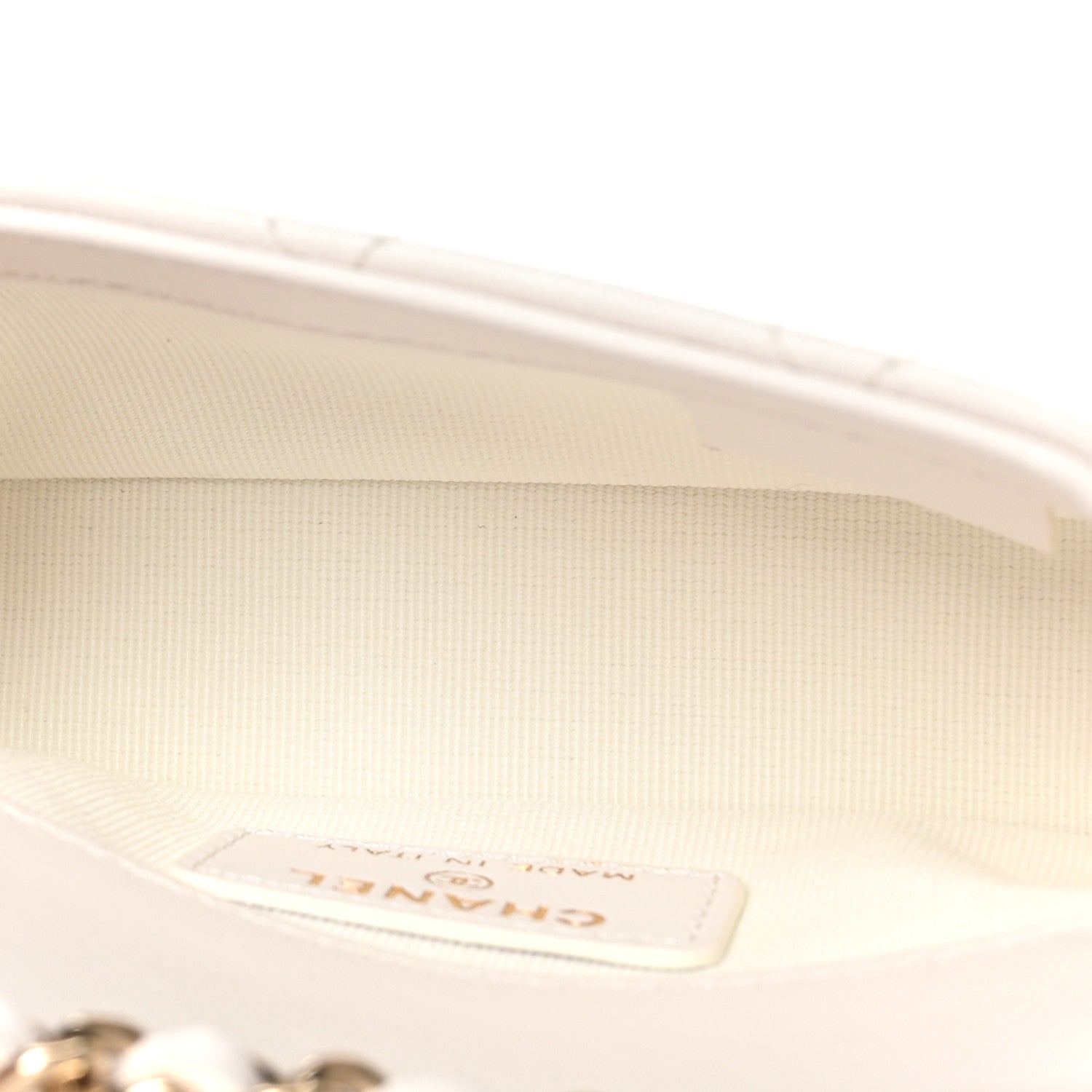 Chanel Lambskin Quilted Resin CC Flap Clutch With Chain White Black 5 of 11