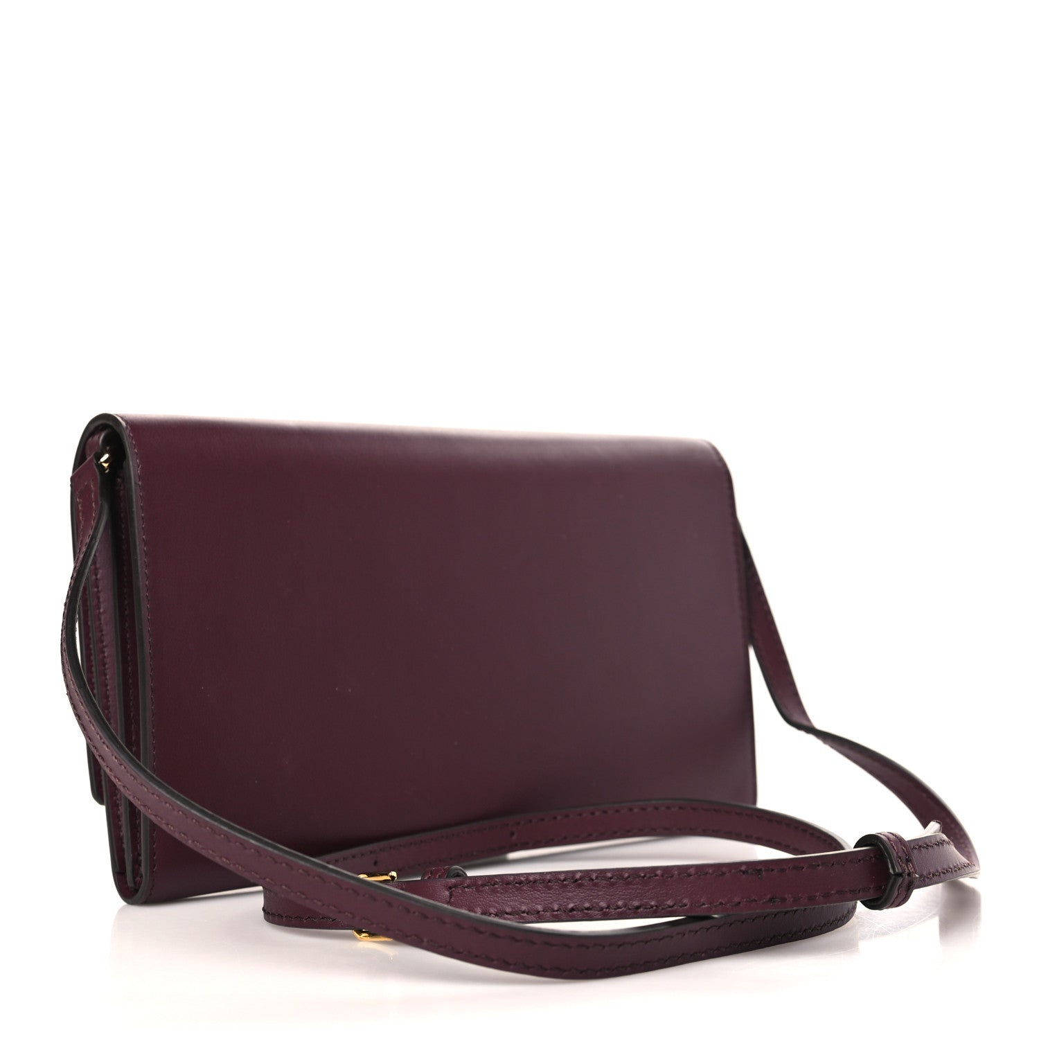 Burberry Calfskin Logo Hazelmere Wallet With Detachable Strap Deep Maroon 3 of 8
