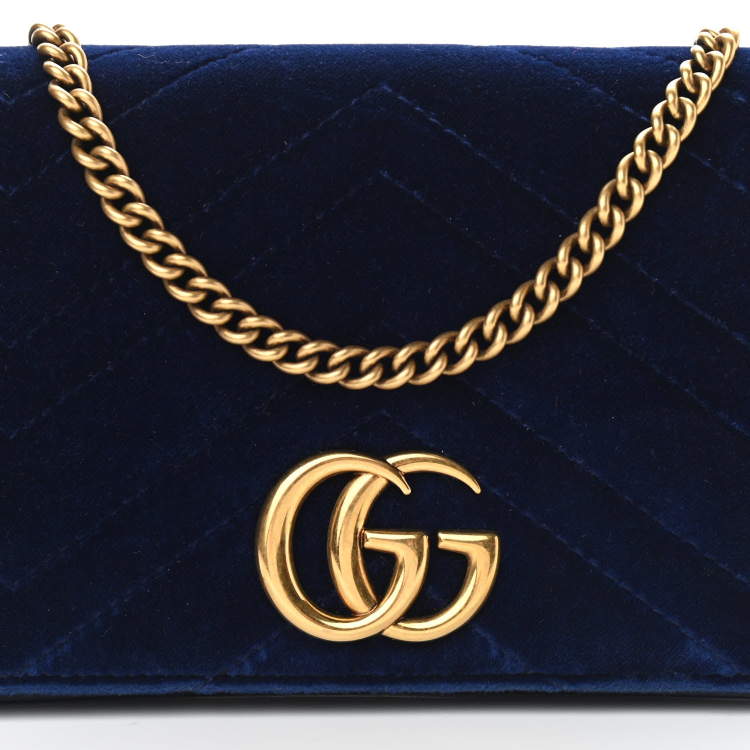Gucci Velvet Matelasse GG Marmont Mini Bag Cobalt Blue 7 of 10