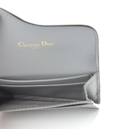 Christian Dior Grained Calfskin Saddle Card Holder Gray 5 of 9