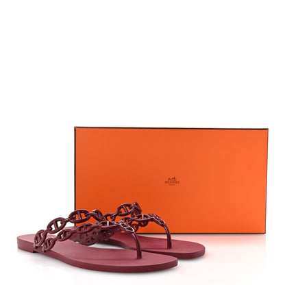 Hermes Rubber Chaine d'Ancre Island Sandals 41 Rouge H 9 of 9