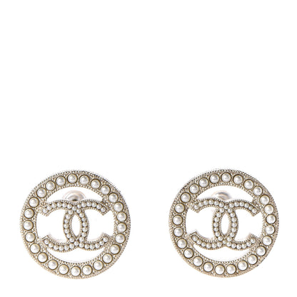 Chanel Pearl CC Round Earrings Gold 1 of 5