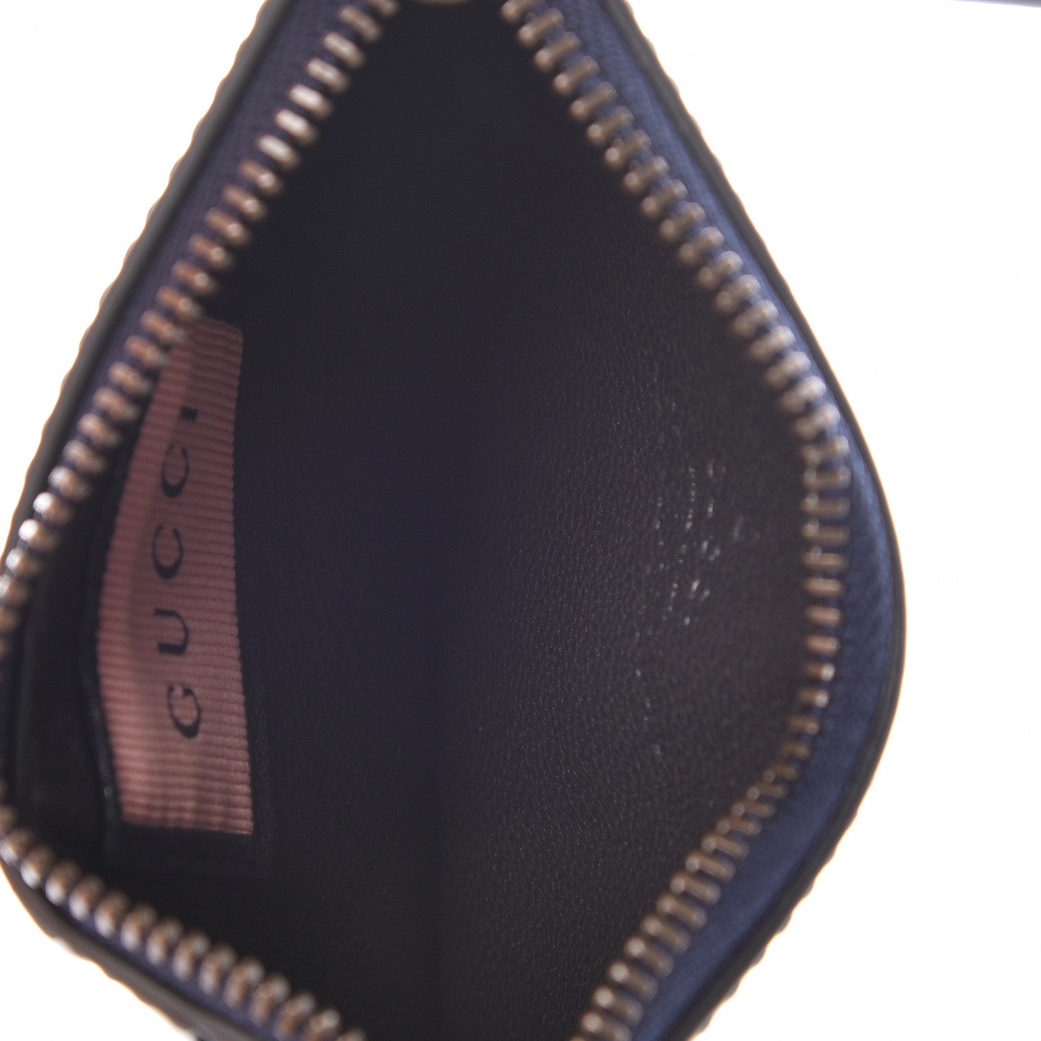 Gucci Calfskin GucciGhost Coin Case Card Holder Blue Agata Hibiscus Red 5 of 8