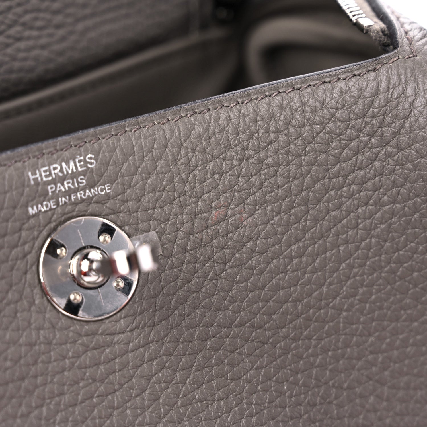 Hermes Taurillon Clemence Mini Lindy 20 Etain 11 of 16