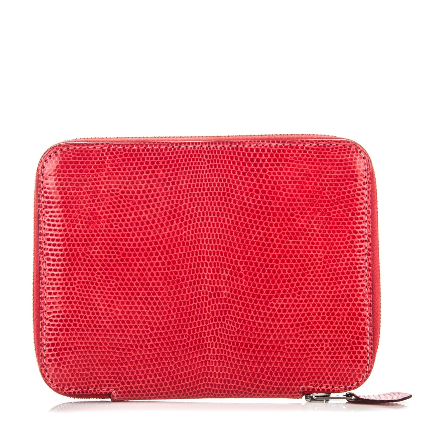Lizard Niloticus Globe Trotter Zip Agenda PM Cover with Pen Rouge Vif