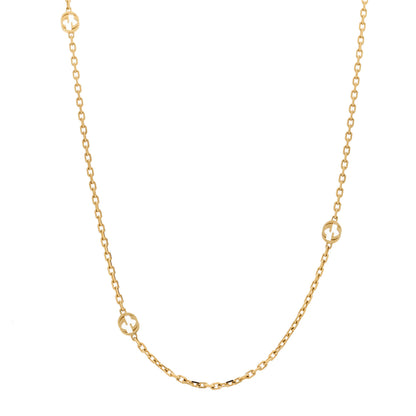 Gucci 18K Yellow Gold Running GG Station Necklace 1 of 6