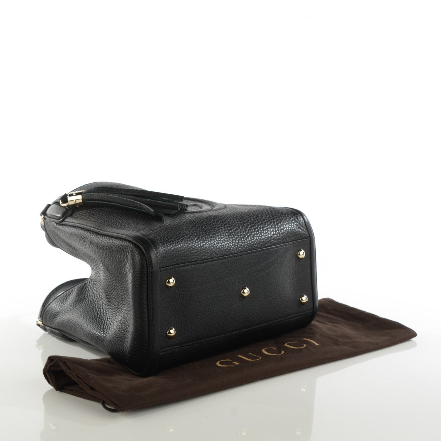 Gucci Pebbled Calfskin Small Soho Shoulder Bag Black 4 of 7