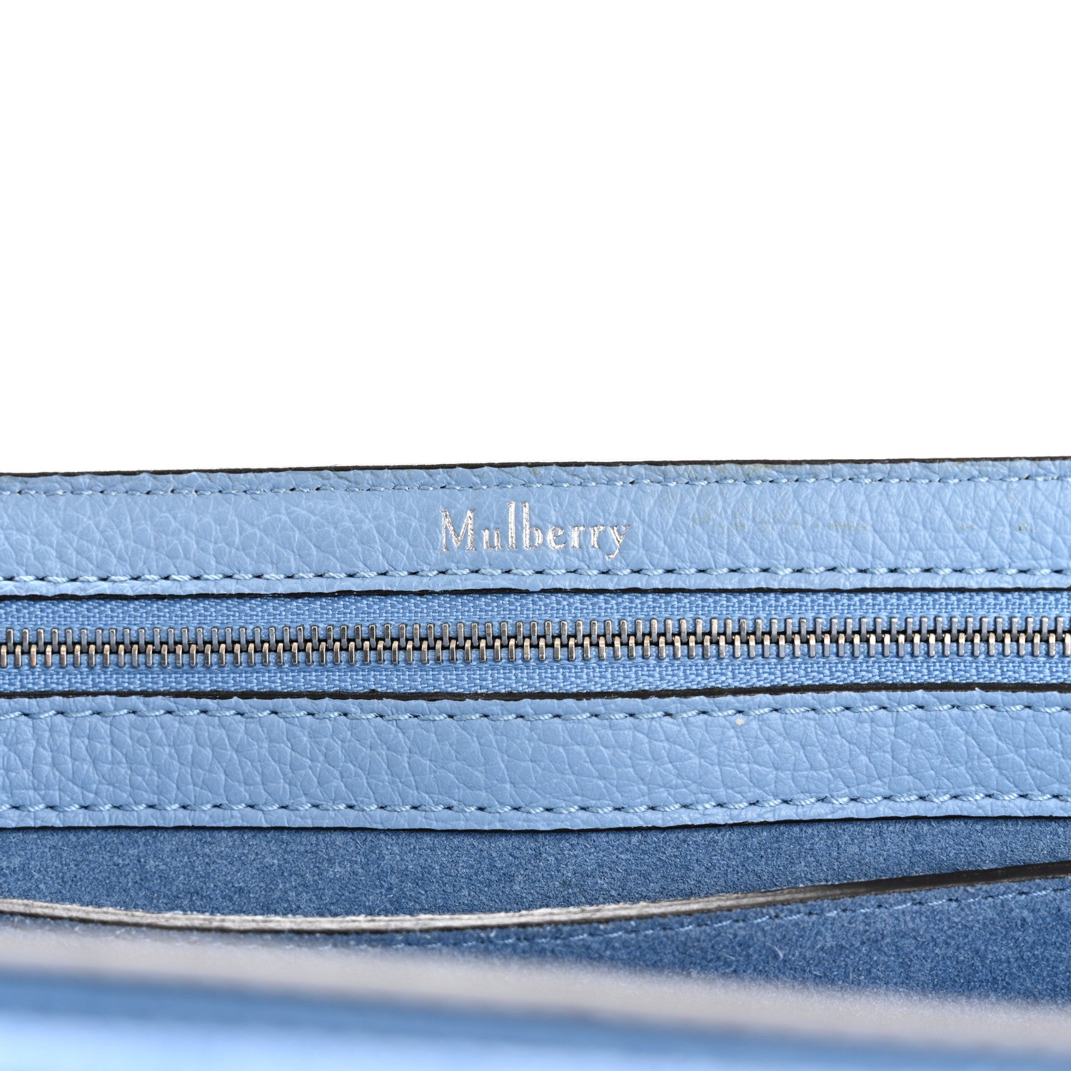 Mulberry Classic Grain Calfskin Small Bayswater Porcelain Blue 6 of 18