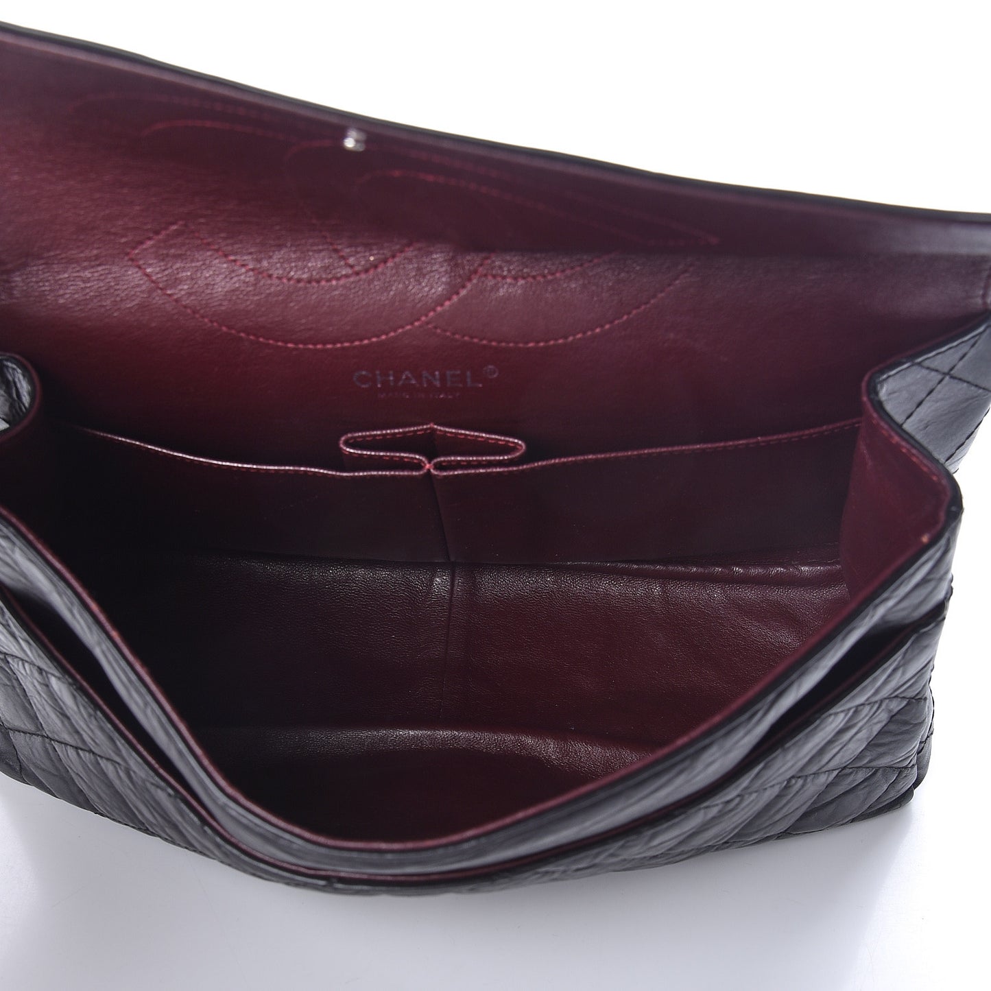 Aged Calfskin Quilted 2.55 Reissue 227 Flap Black