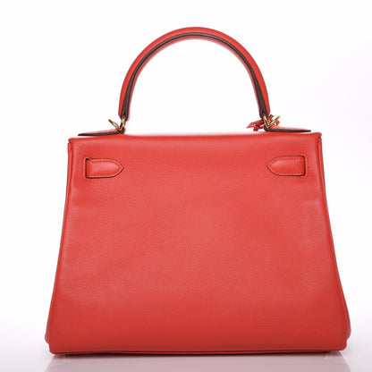 Hermes Evercolor Kelly Retourne 28 Rouge Tomate 6 of 28