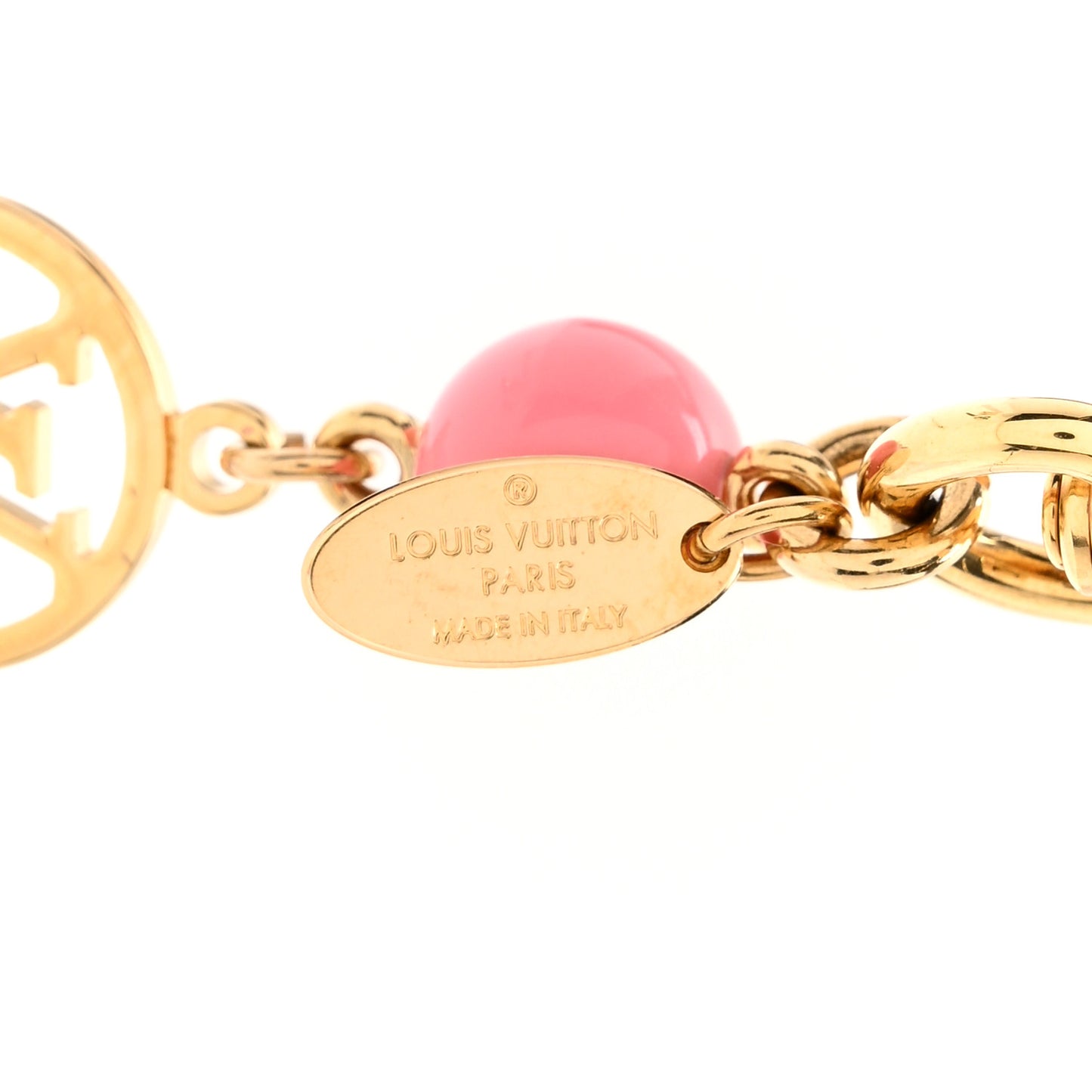 Resin Wood Vivienne Bag Charm Fuchsia Ecru White Caramel