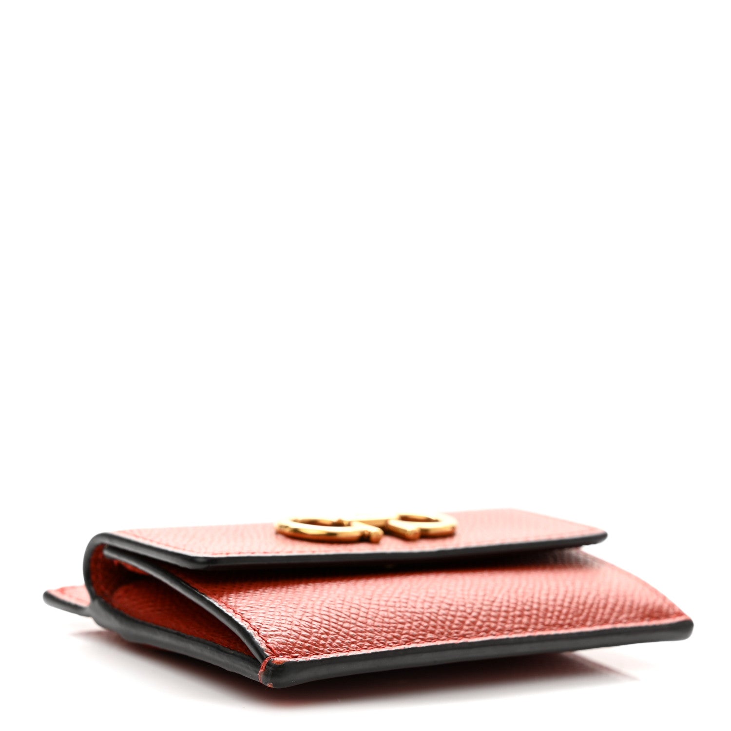 Salvatore Ferragamo Grained Calfskin Flap Chain Card Holder Ramas 4 of 7