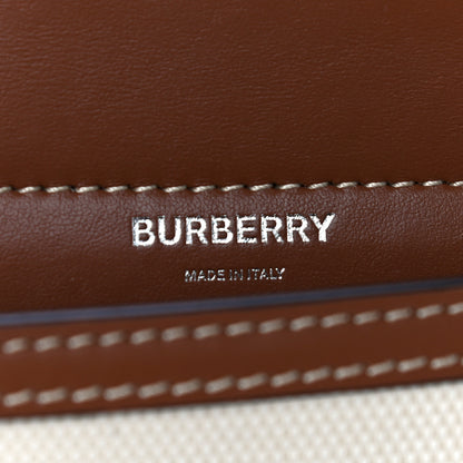 Burberry Smooth Calfskin Canvas Horseferry Print Mini Title Bag with Pocket Natural Malt Brown 7 of 10