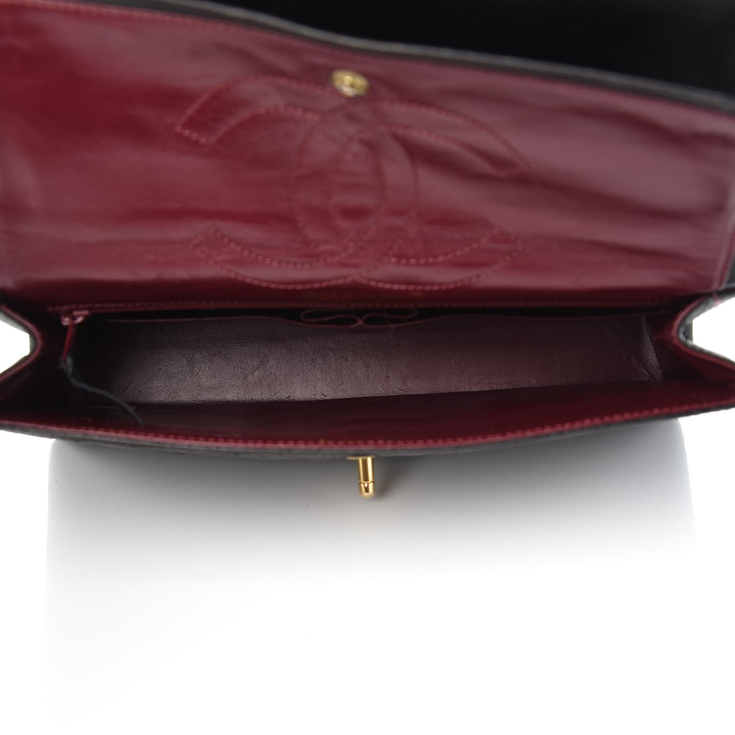 Lambskin Quilted Medium Double Flap Black