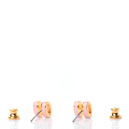 Hermes Gold Lacquered Mini Pop H Earrings Rose Dragee 3 of 5