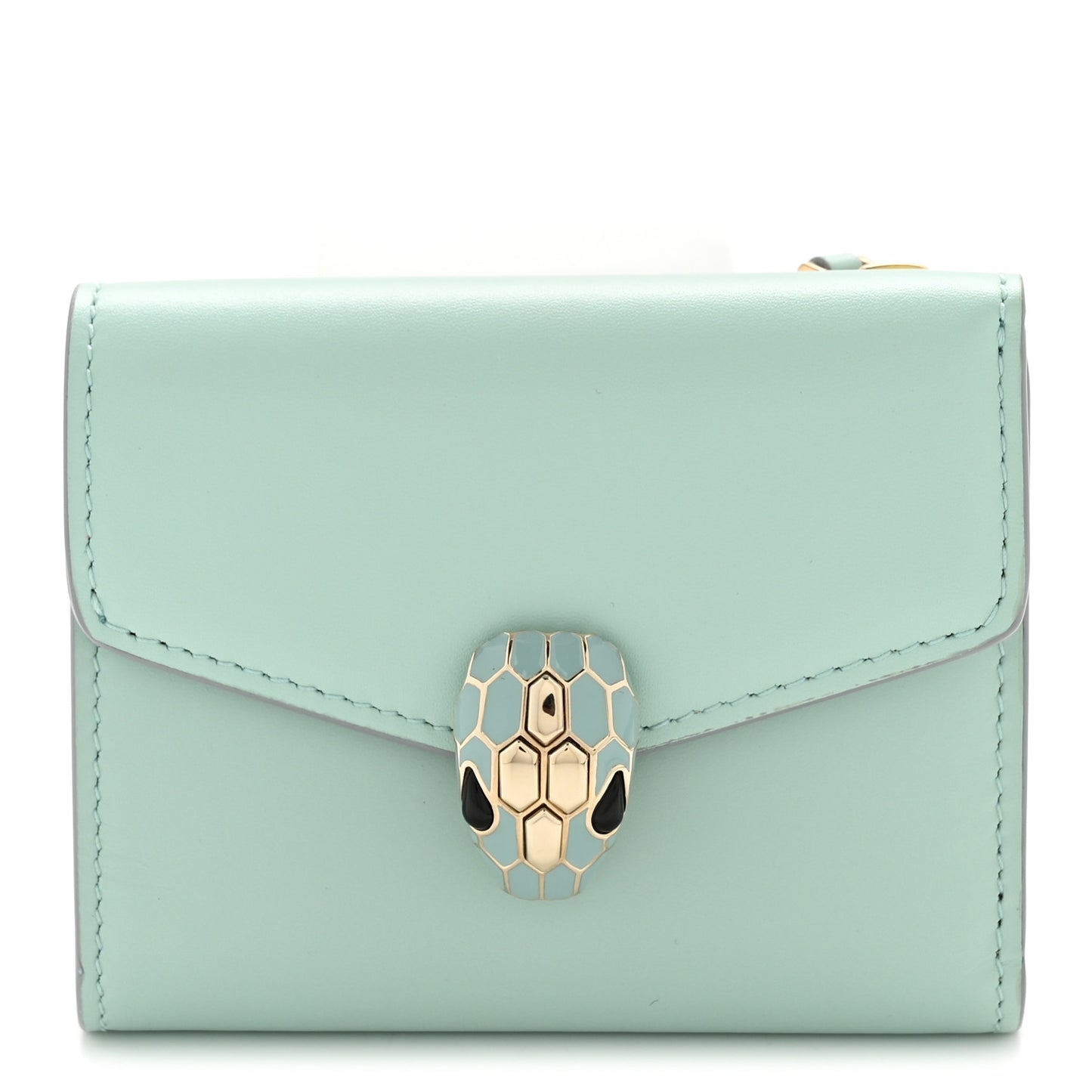Calfskin Serpenti Forever Slim Wallet Sea