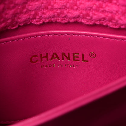 Chanel Cashmere Tweed Quilted Mini Bijoux Flap Fuchsia 6 of 9