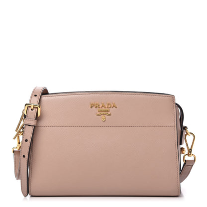 Prada Saffiano City Calfskin Esplanade Crossbody Bag Cipria 1 of 9