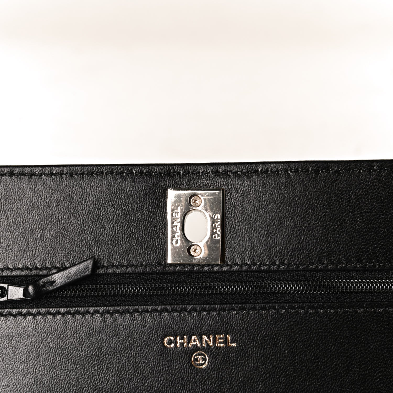 Chanel Lambskin Quilted Trendy CC Wallet On Chain WOC Black 13 of 14