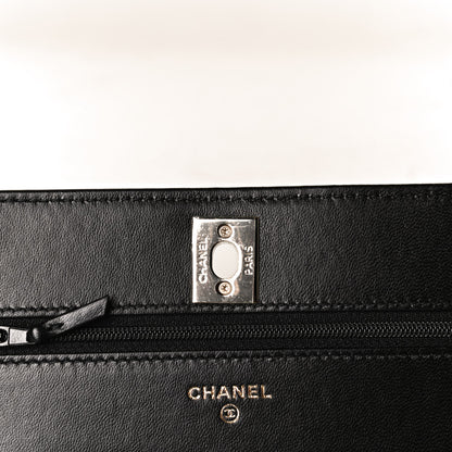 Chanel Lambskin Quilted Trendy CC Wallet On Chain WOC Black 13 of 14