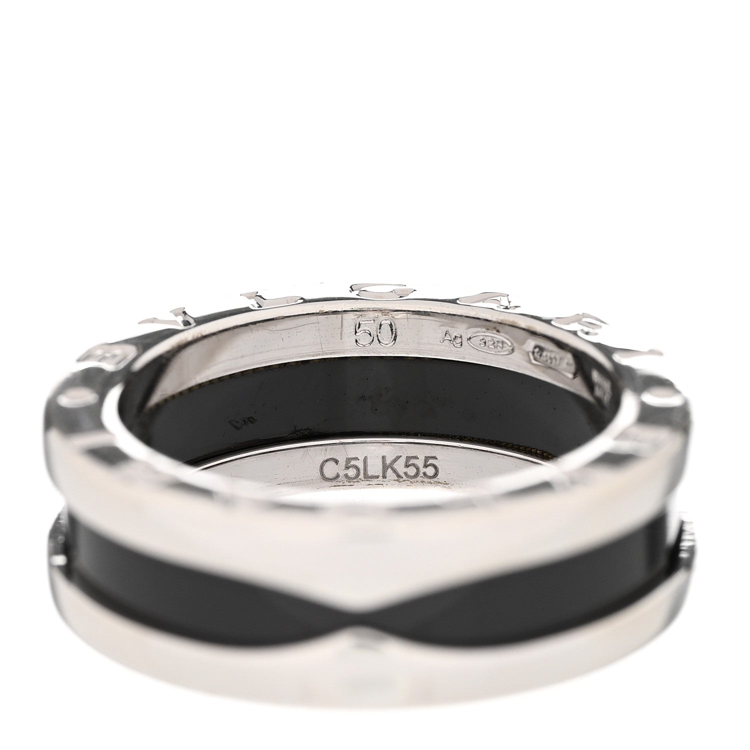 Bulgari Sterling Silver Ceramic Save The Children One-Band Ring 50 5.25 5 of 7
