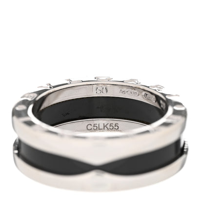 Bulgari Sterling Silver Ceramic Save The Children One-Band Ring 50 5.25 5 of 7