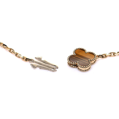 Van Cleef & Arpels 18K Yellow Gold Tiger Eye Carnelian 16 Motifs Magic Alhambra Necklace 3 of 6