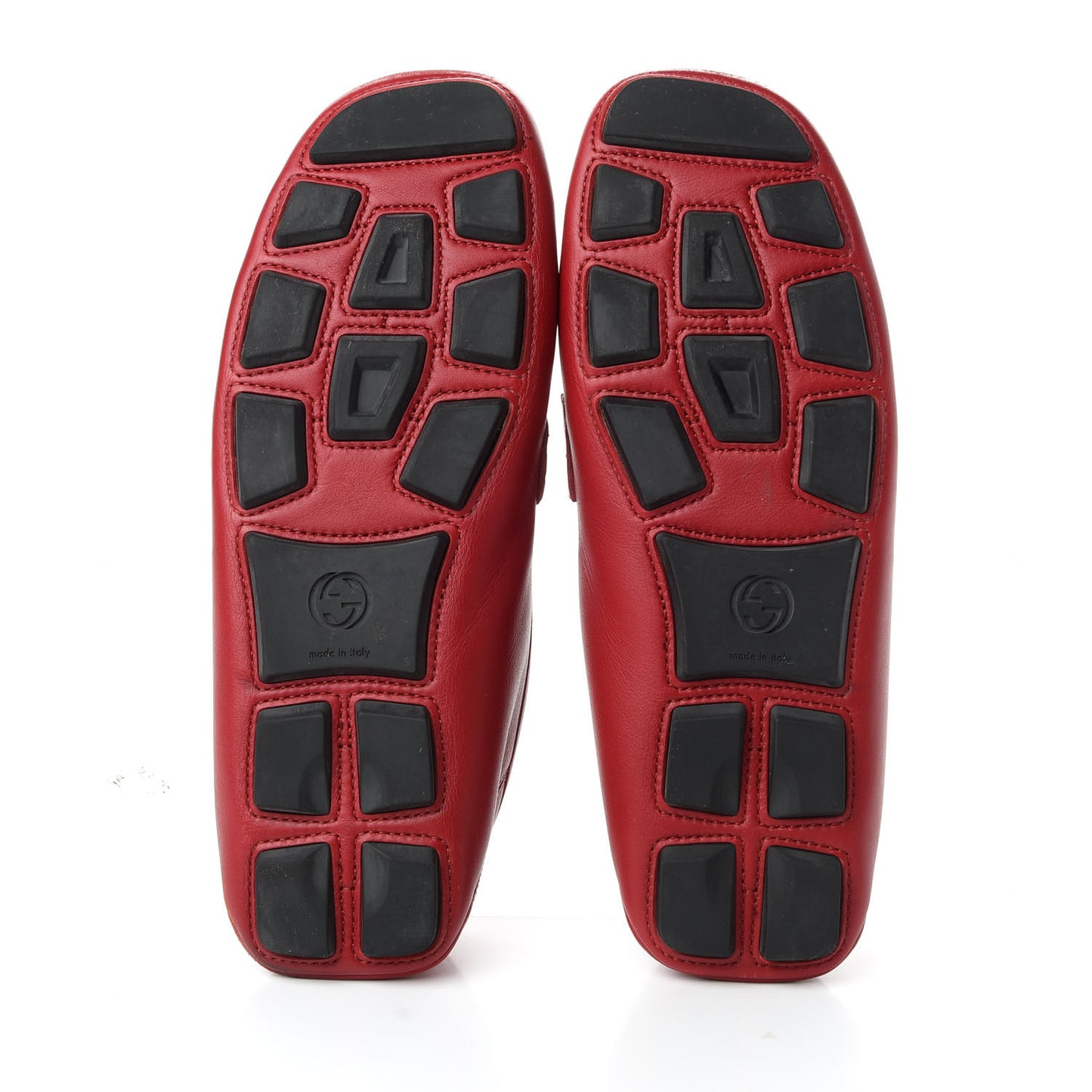 Velvety Calfskin Web Mens Noel Driver Loafers 9.5 Rosso