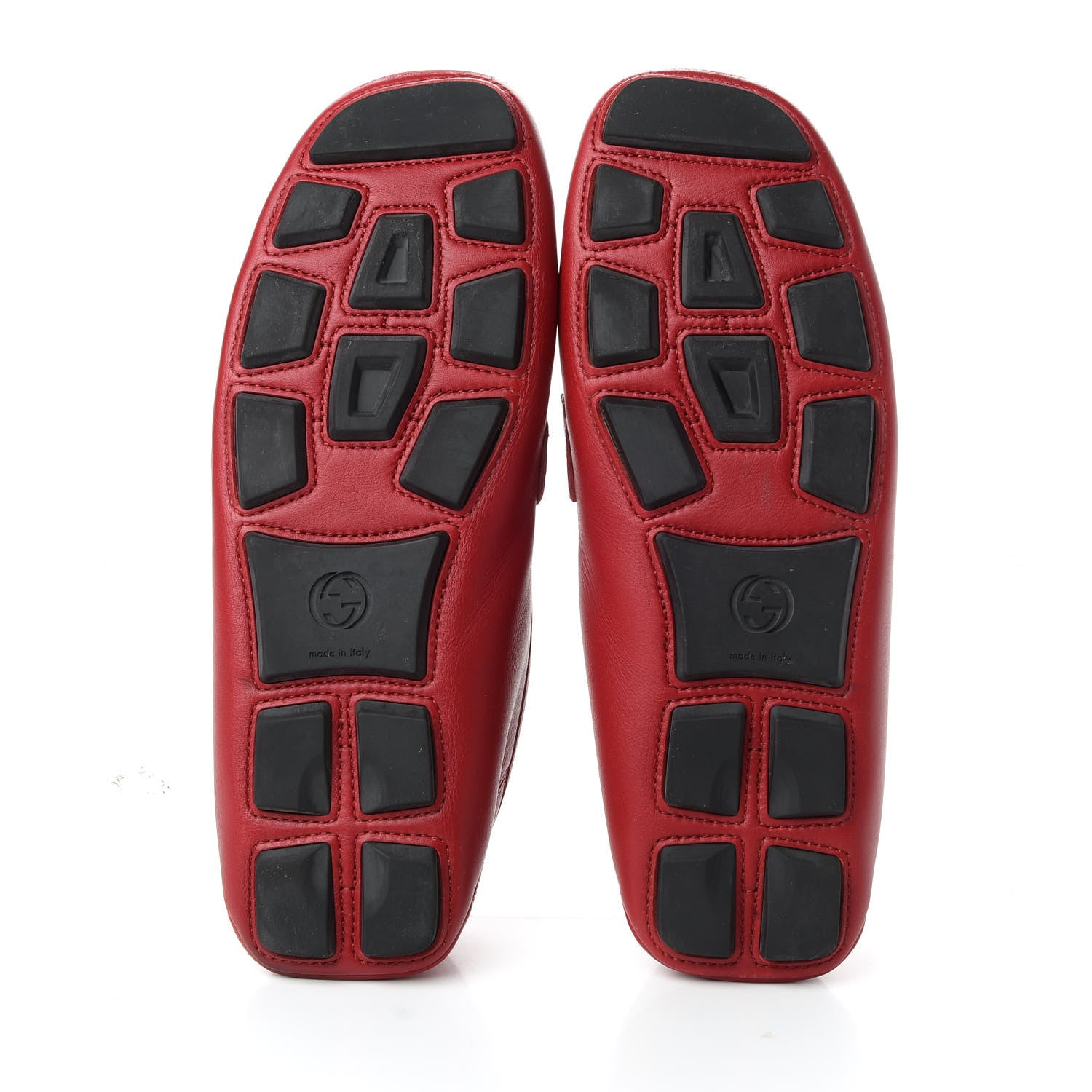 Gucci Velvety Calfskin Web Mens Noel Driver Loafers 9.5 Rosso 5 of 10