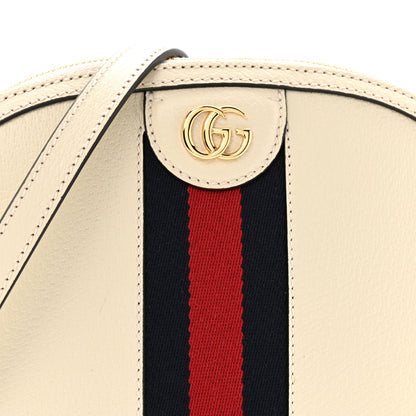 Gucci Textured Dollar Calfskin Web Small Ophidia Dome Shoulder Bag Mystic White 8 of 11