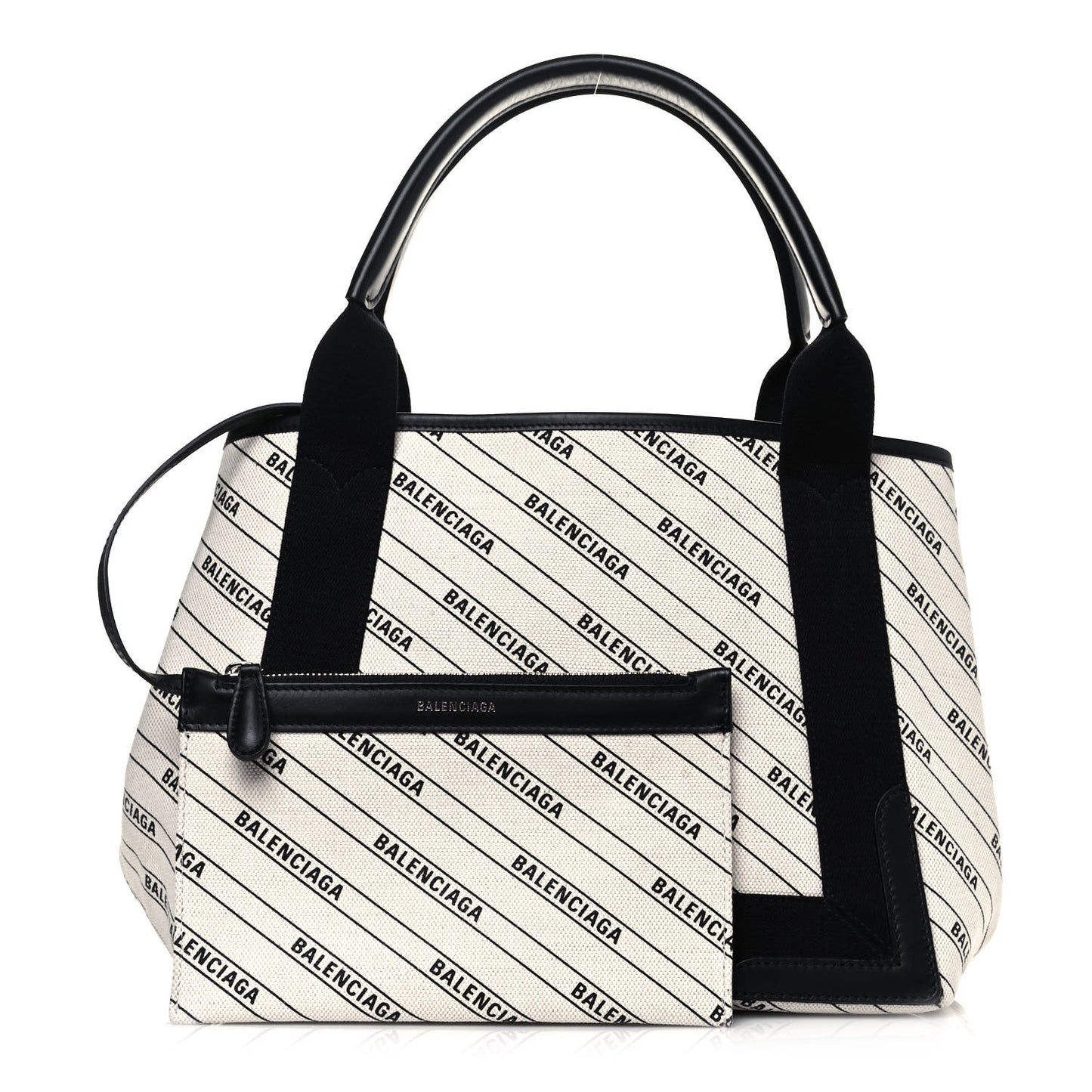 Canvas Logo S Navy Cabas Natural Black