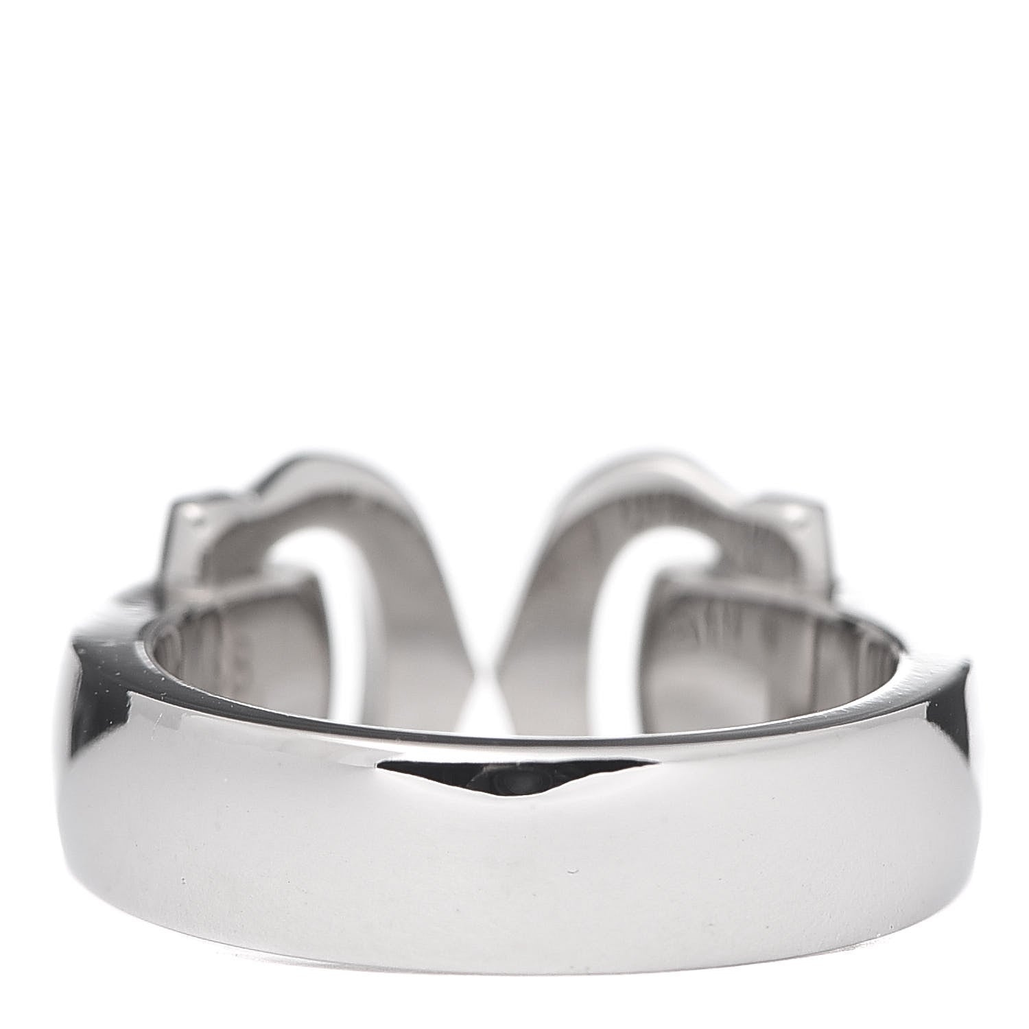 Cartier 18K White Gold Diamond C De Ring 48 4.5 3 of 4