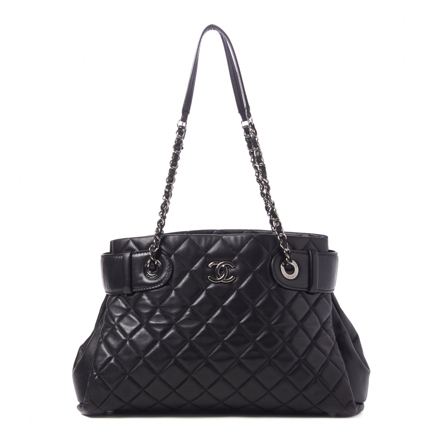 Chanel Lambskin Quilted Small Coco Loop Tote Black 1 of 9
