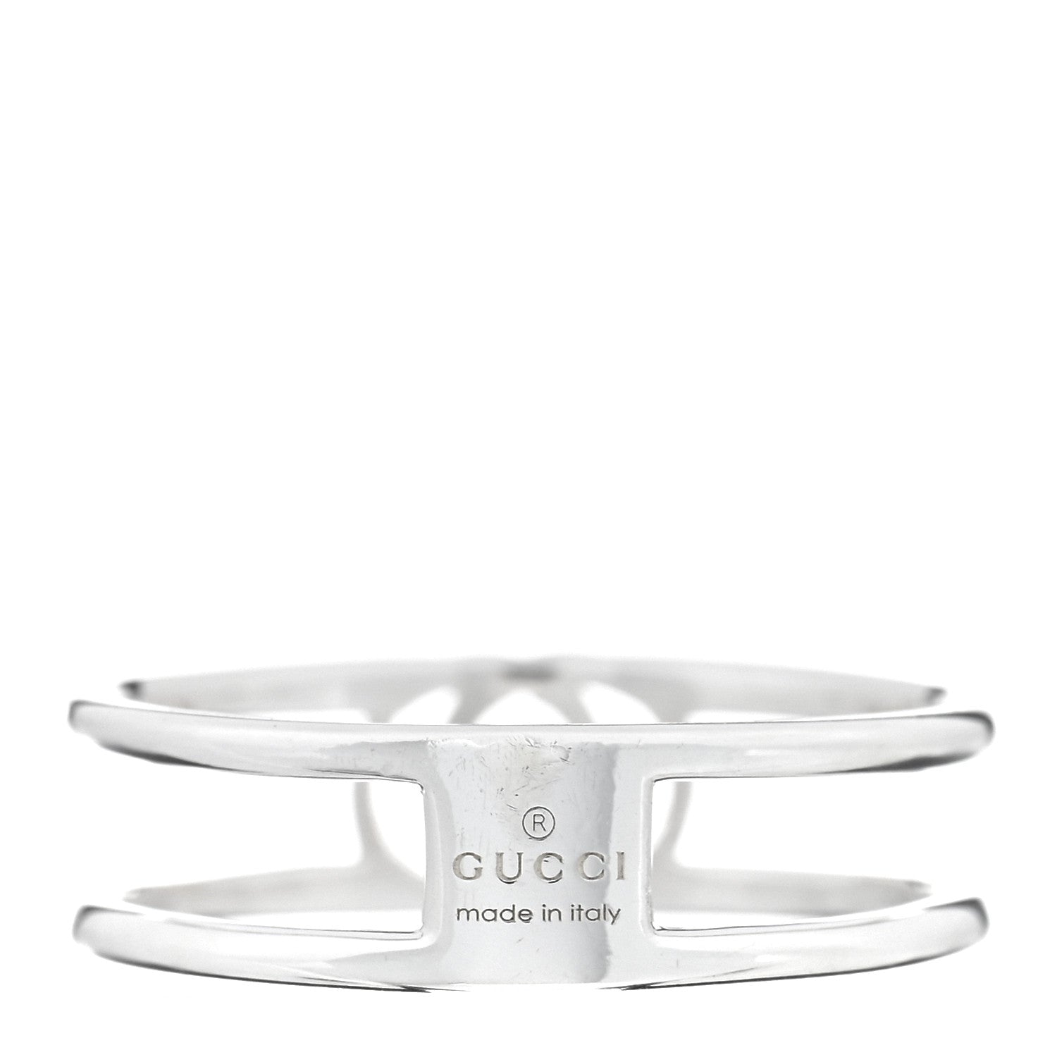 Gucci Sterling Silver 6mm Interlocking G Open Band Ring 57 8 4 of 4