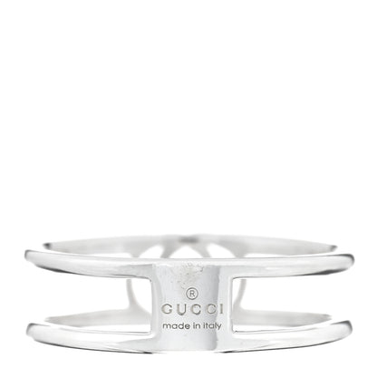 Gucci Sterling Silver 6mm Interlocking G Open Band Ring 57 8 4 of 4
