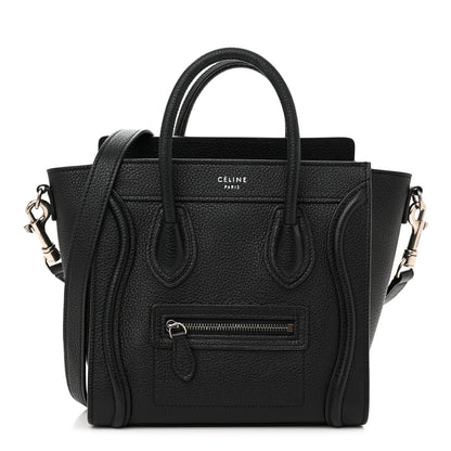 Celine Drummed Calfskin Nano Luggage Black 1 of 10