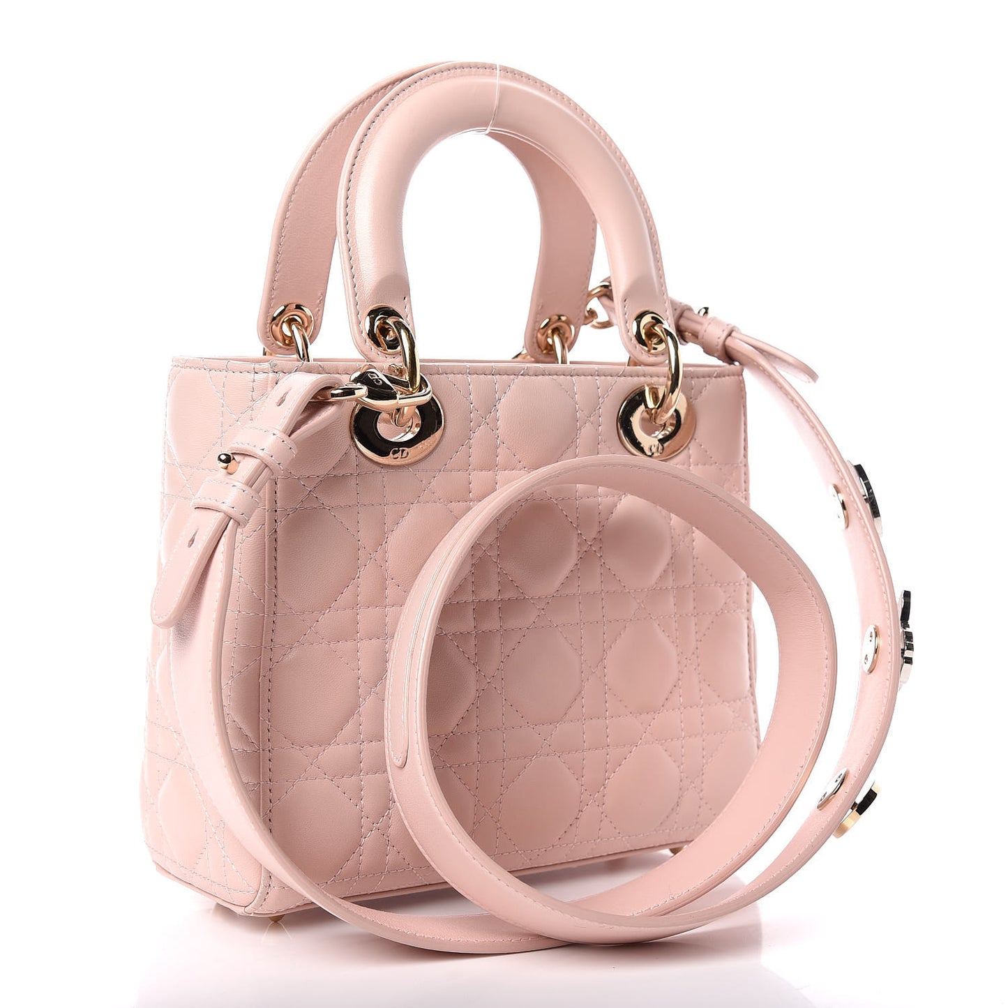 Lambskin Cannage Small Lucky Badges My Lady Dior Pink