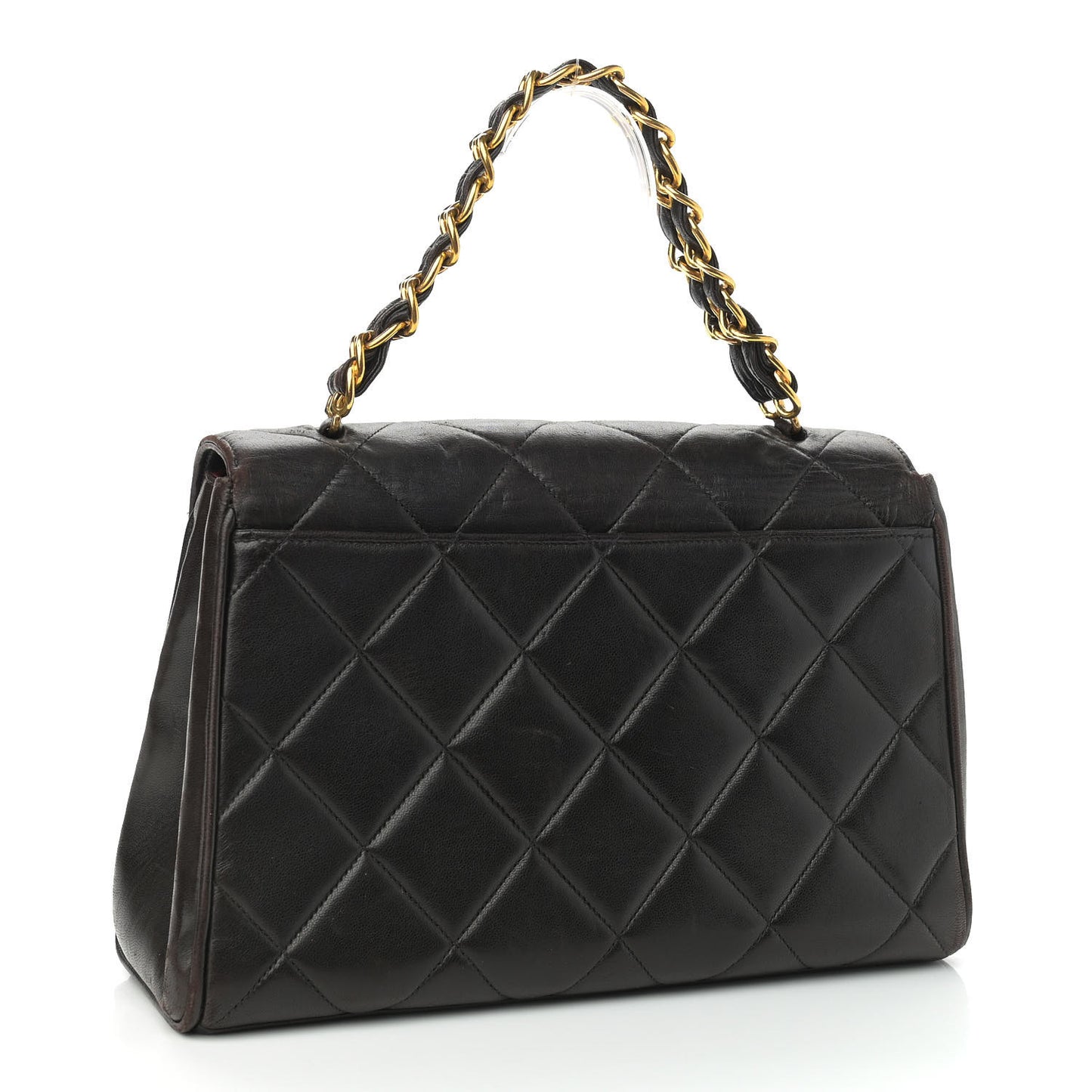 Lambskin Quilted Single Flap Black