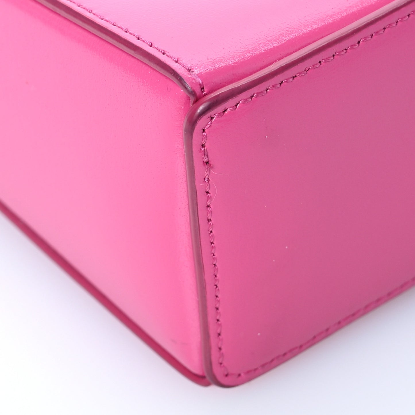 Box Calfskin Mini Cut Out Shoulder Bag Neon Pink