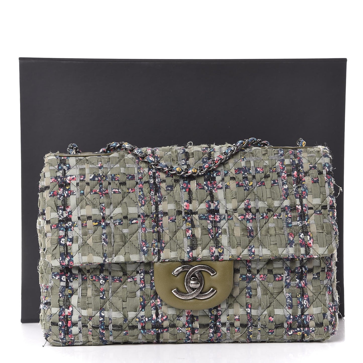 Woven Canvas Quilted Coco Cuba Flap Khaki Multicolor