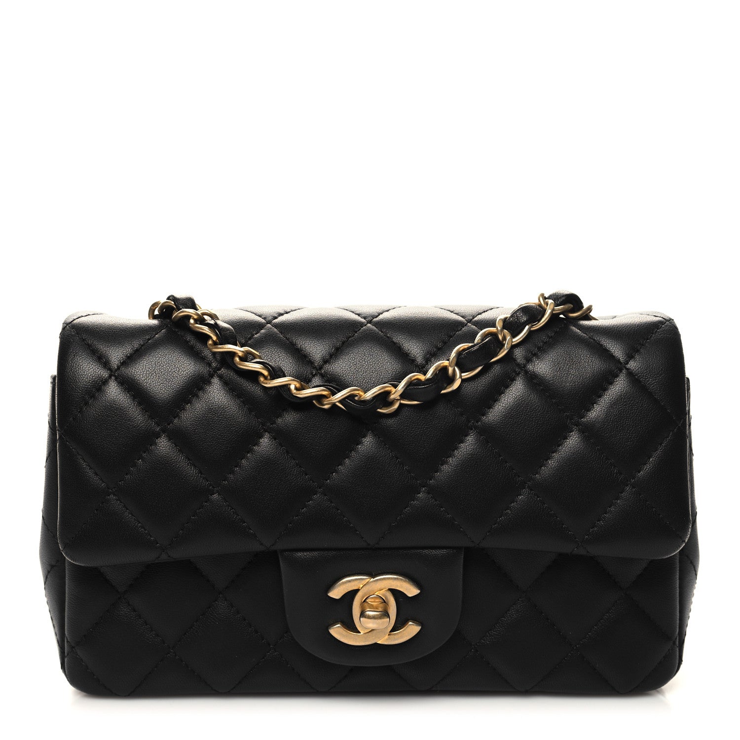 Chanel Lambskin Quilted Mini Rectangular Flap Black 1 of 10