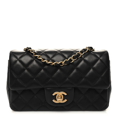 Chanel Lambskin Quilted Mini Rectangular Flap Black 1 of 10
