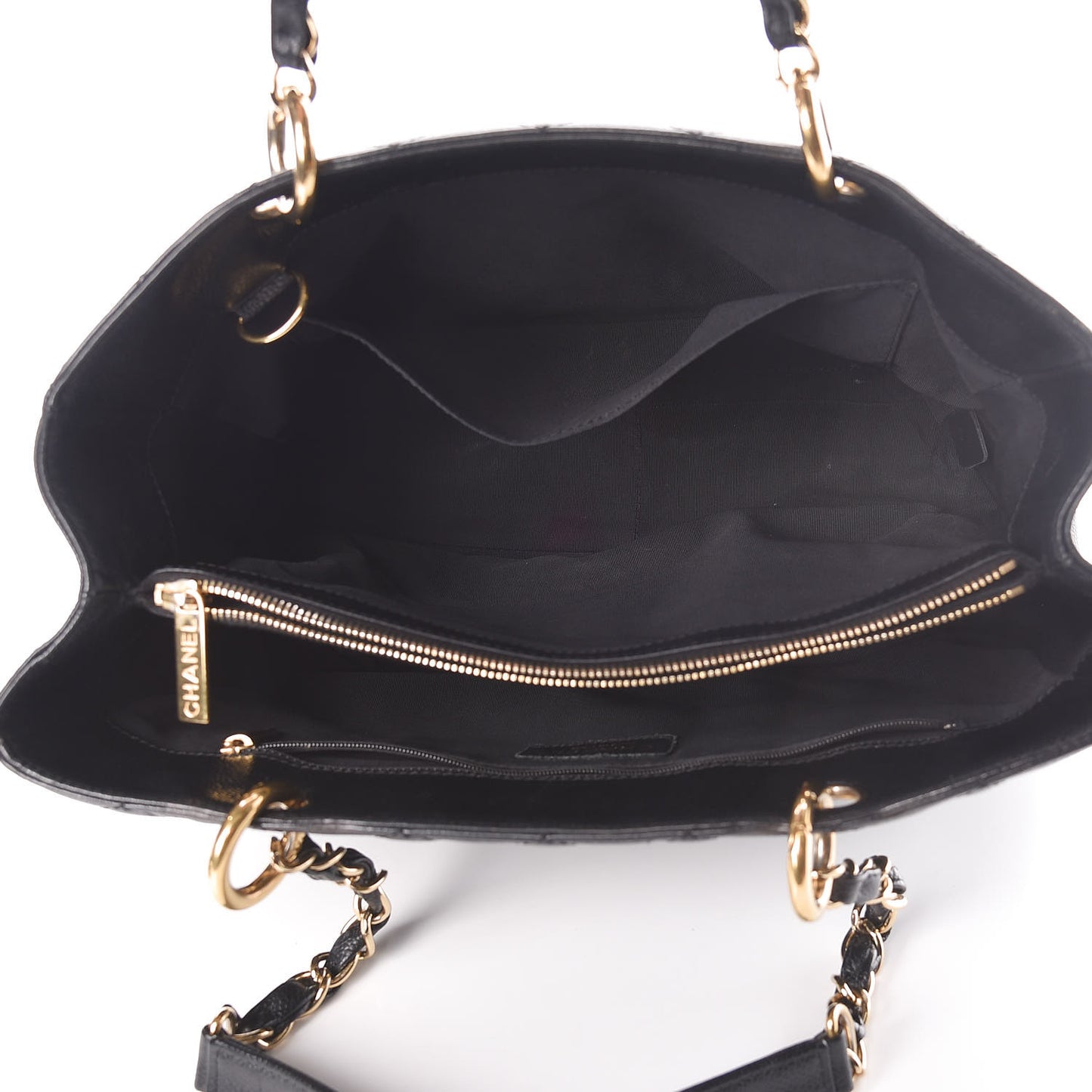 Caviar Quilted Grand Shopping Tote GST Black